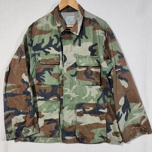 US Military Woodland Camo BDU Combat Coat Jacket Medium Regular 8415-01-084-1647